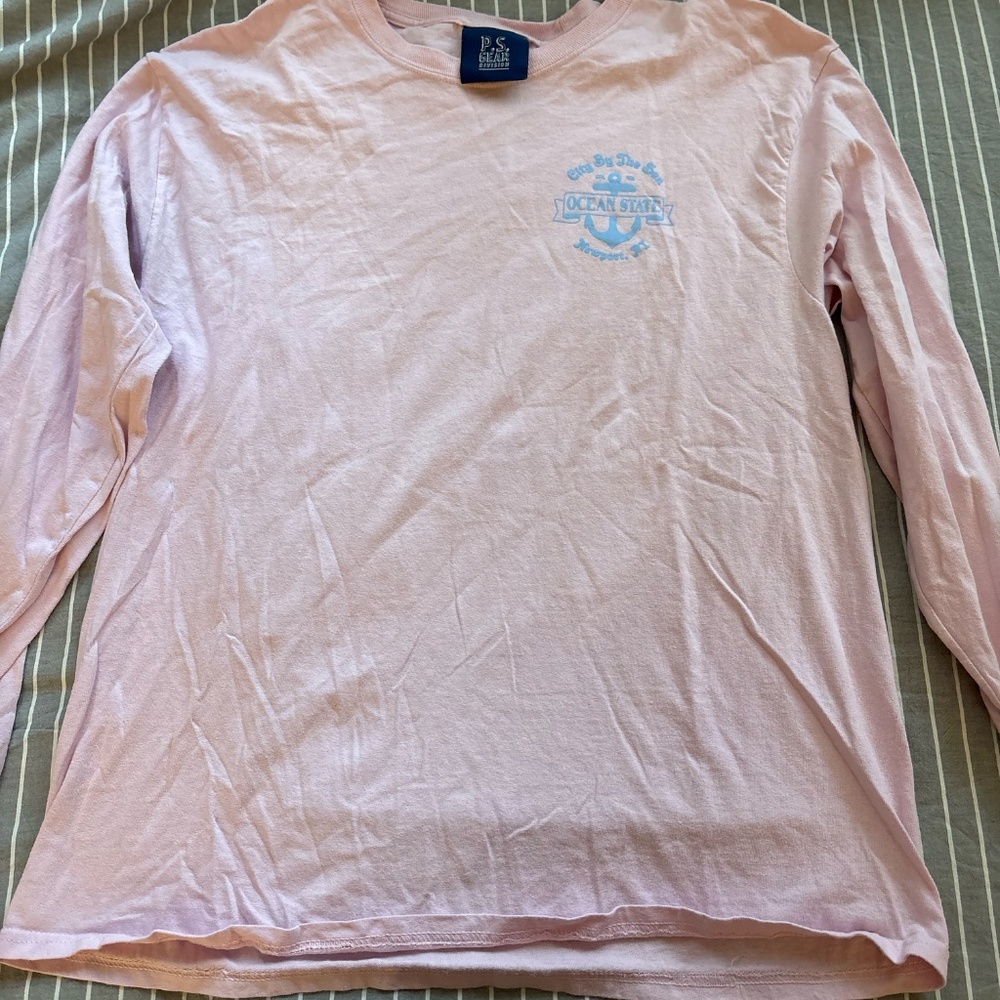 Women's Size L Newport Rhode Island Pink Long-Sleeve T-Shirt